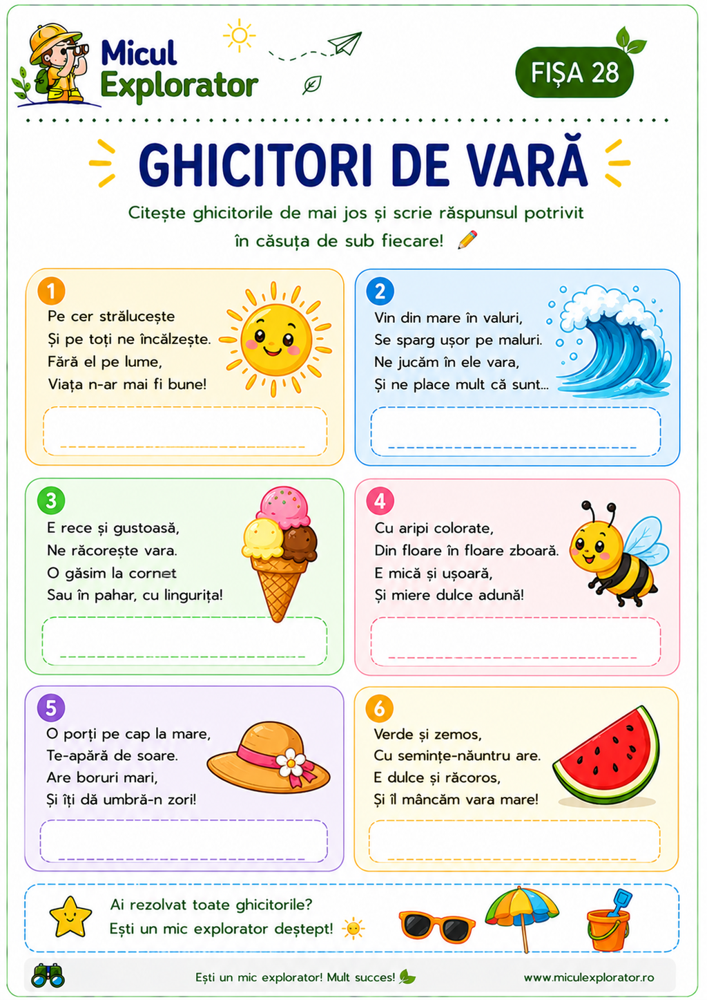 Micul explorator în vacanță de vara